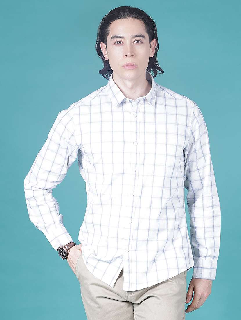 men checkered long sleeve regular fit casual shirt - 21997535 -  Standard Image - 1