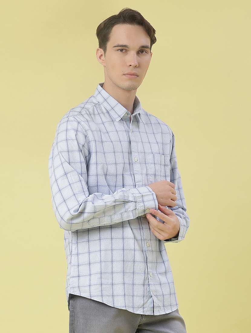 men checkered long sleeve regular fit casual shirt - 21997536 -  Standard Image - 1