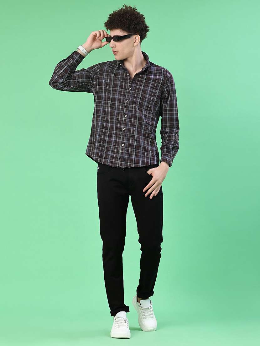 men checkered long sleeve regualr fit casual shirt - 21997537 -  Standard Image - 4