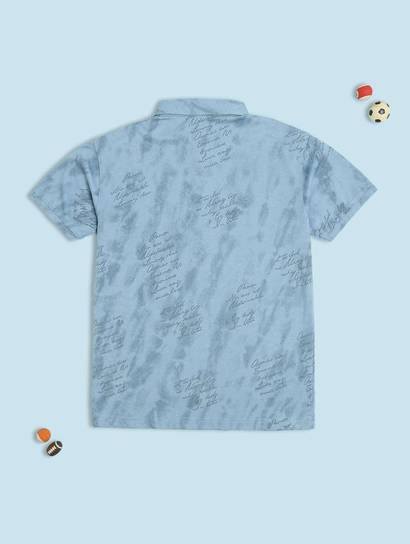 boys typography short sleeves polo t-shirt - 21997557 -  Standard Image - 1