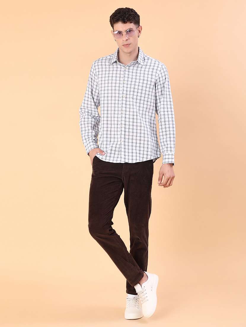 men checkered collared long sleeve shirt - 21997564 -  Standard Image - 4