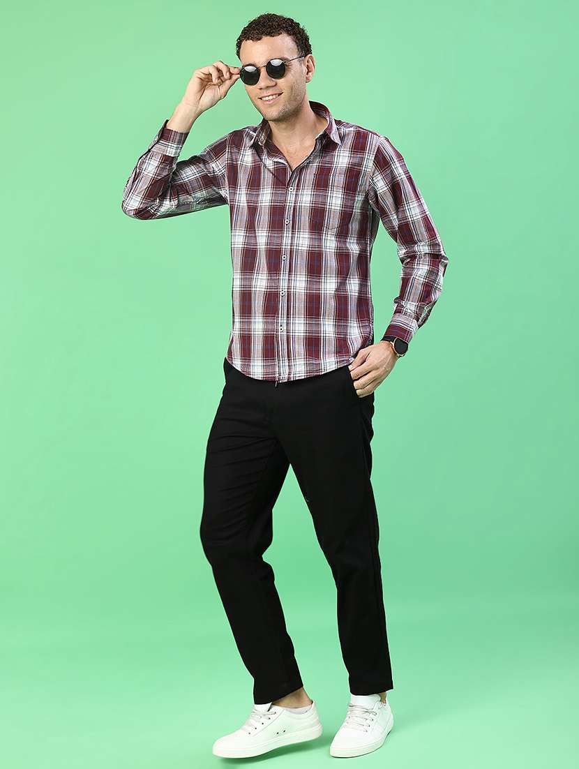men checkered long sleeve regualr fit casual shirt - 21997568 -  Standard Image - 4