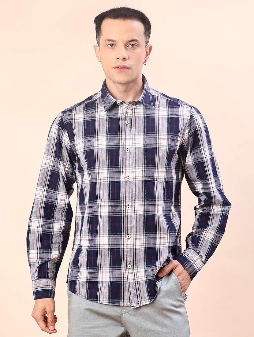 men checkered long sleeve regualr fit casual shirt - 21997569 -  Standard Image - 1