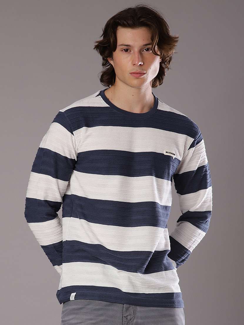 men stripes long sleeve slim fit t-shirt  - 21997572 -  Standard Image - 1