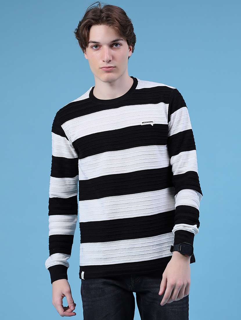 men stripes long sleeve slim fit t-shirt  - 21997574 -  Standard Image - 1