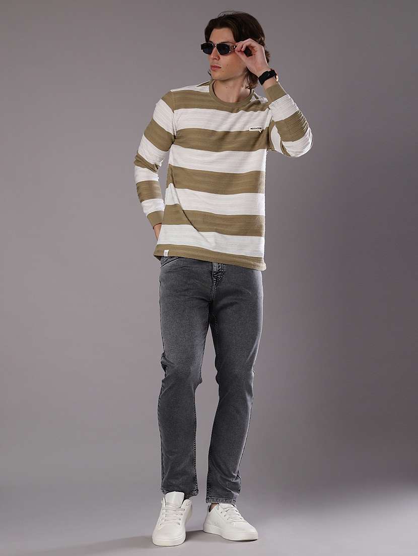 men stripes long sleeve slim fit t-shirt - 21997575 - Standard Image - 4