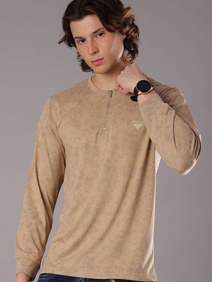 men solid long sleeve regular fit t-shirt