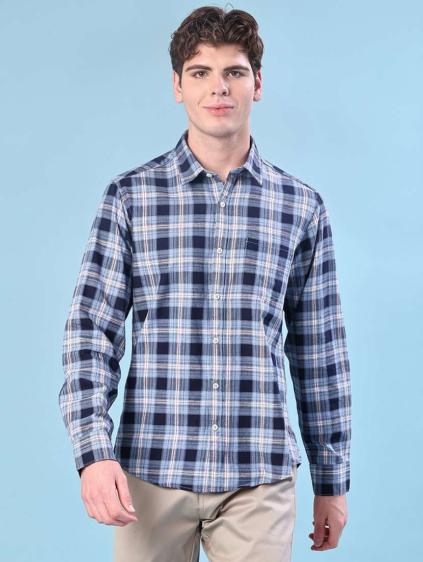 men checkered long sleeve regualr fit casual shirt - 21997613 -  Standard Image - 1