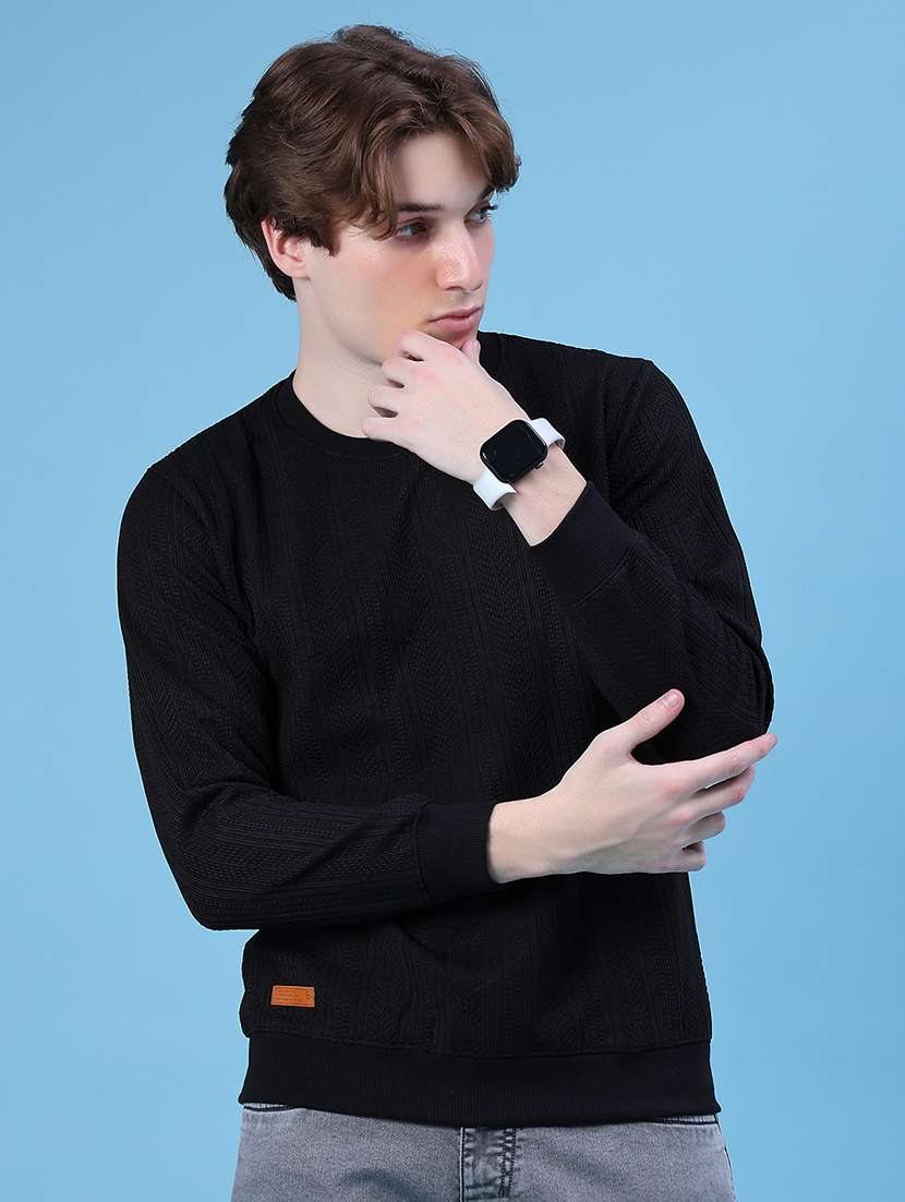 men self design long sleeve regular fit pullover - 21997617 -  Standard Image - 1
