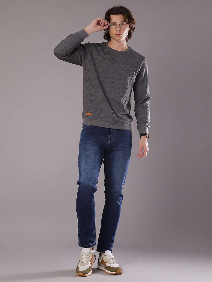 men self design long sleeve regular fit pullover - 21997618 -  Standard Image - 4