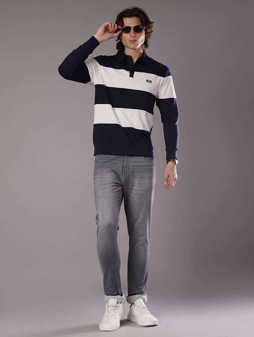men color block long sleeve slim fit t-shirt - 21997623 - Standard Image - 4