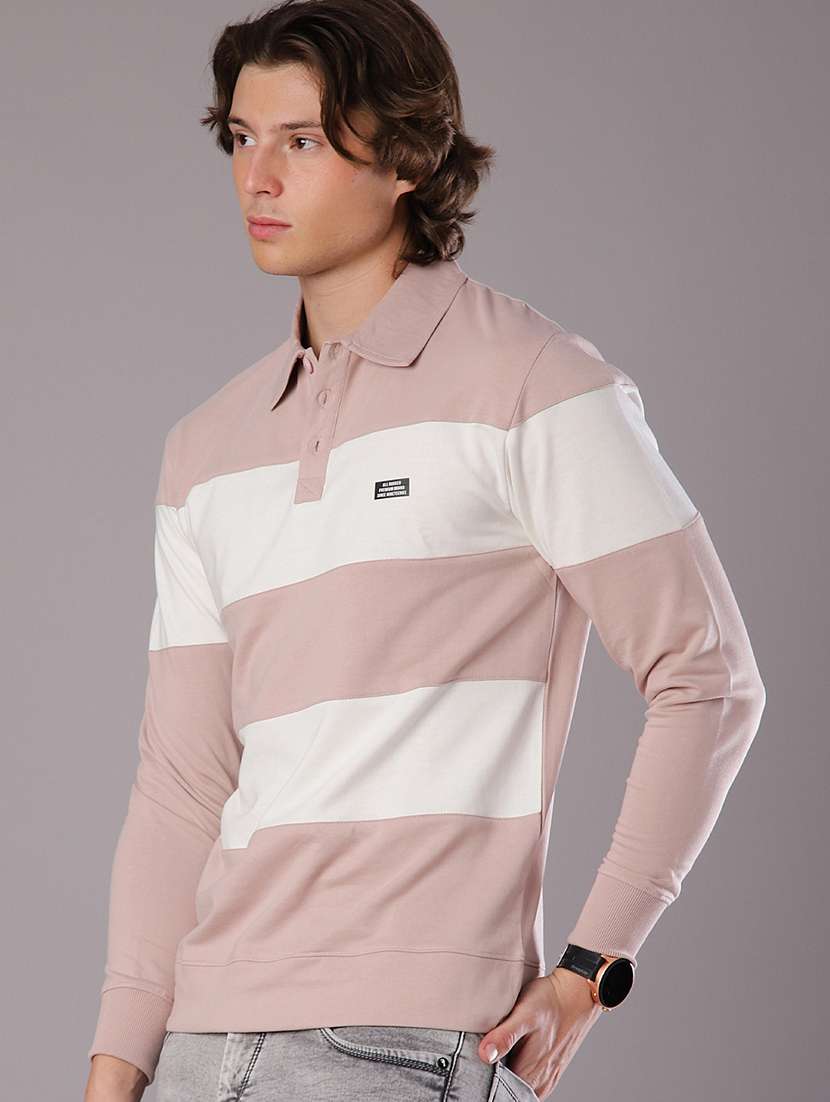 men color block long sleeve slim fit t-shirt  - 21997625 -  Standard Image - 1