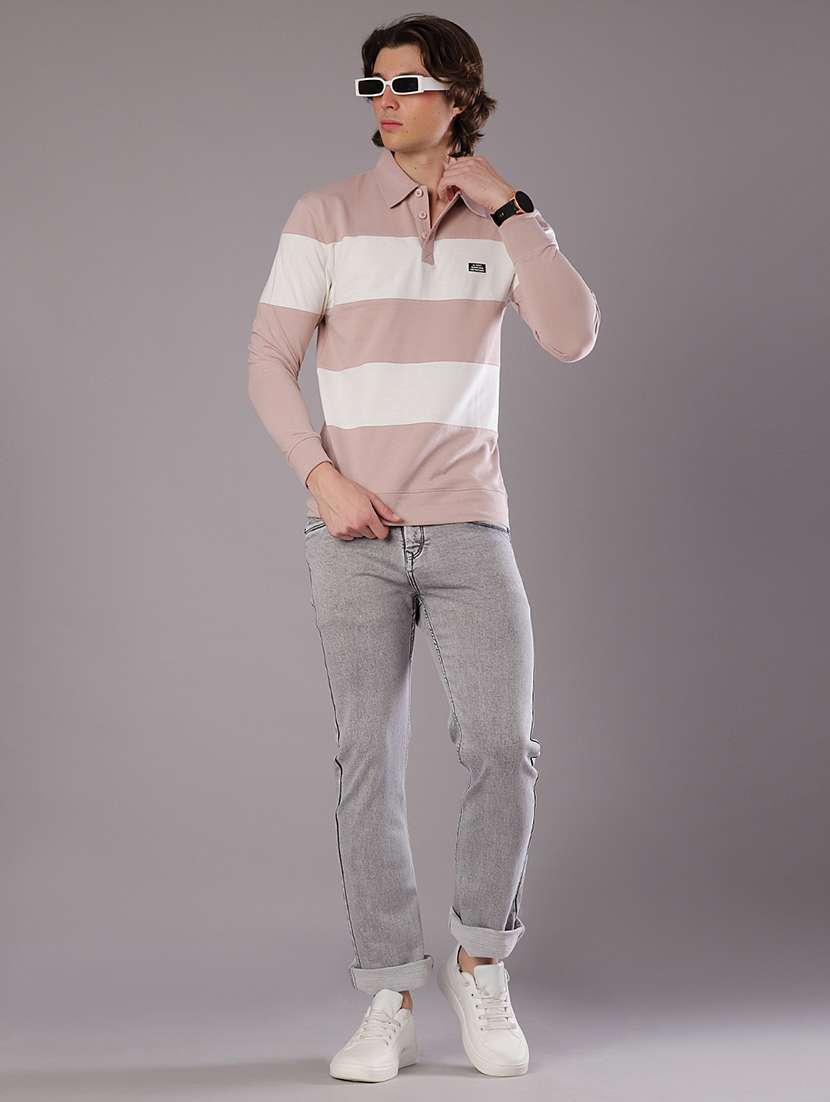 men color block long sleeve slim fit t-shirt  - 21997625 -  Standard Image - 4