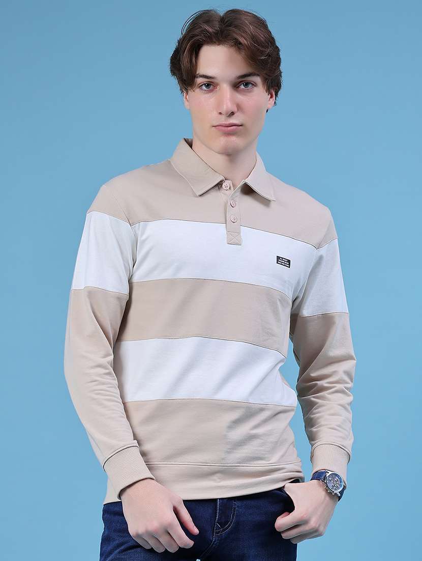 men color block long sleeve slim fit t-shirt  - 21997627 -  Standard Image - 1