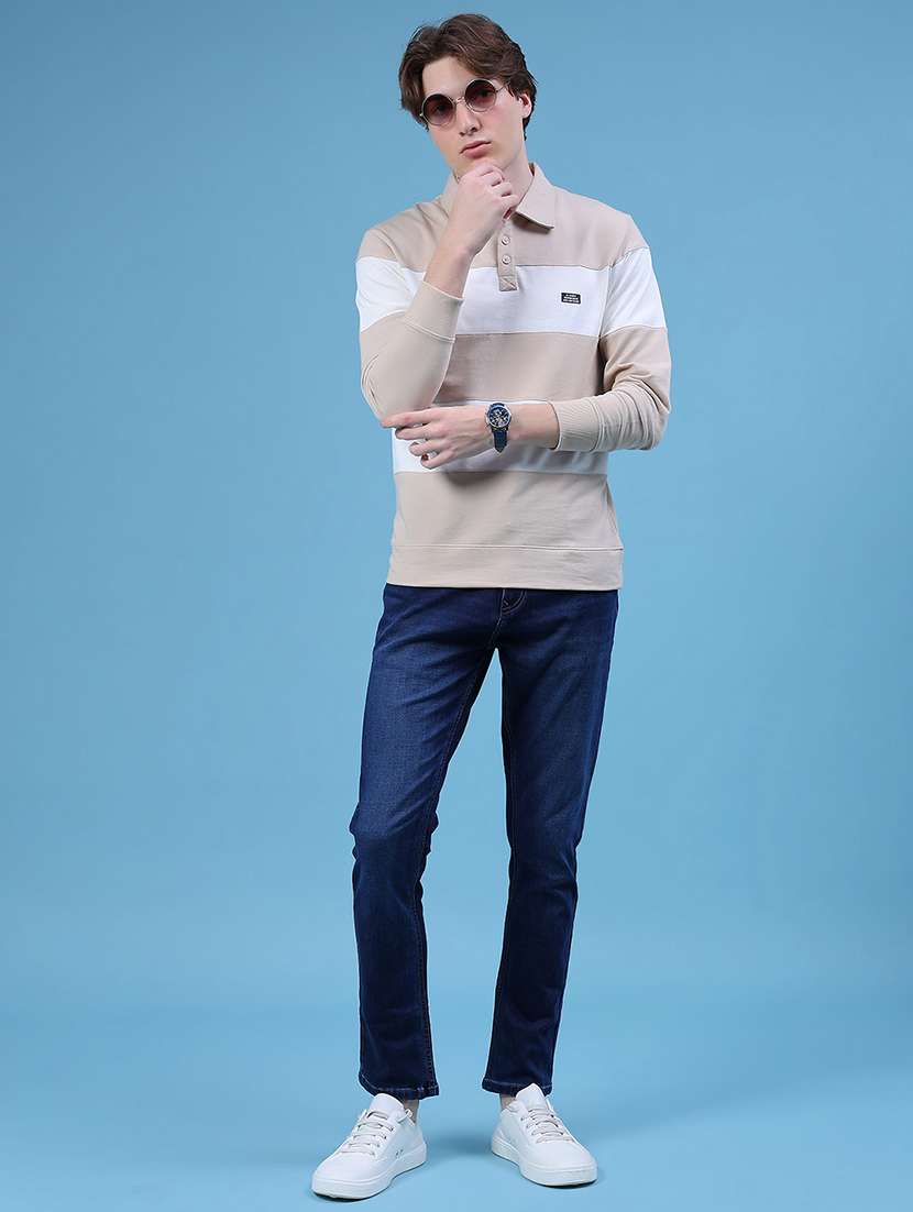 men color block long sleeve slim fit t-shirt  - 21997627 -  Standard Image - 4