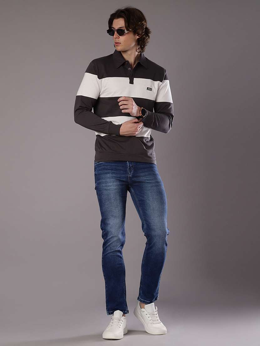 men color block long sleeve slim fit t-shirt  - 21997631 -  Standard Image - 4