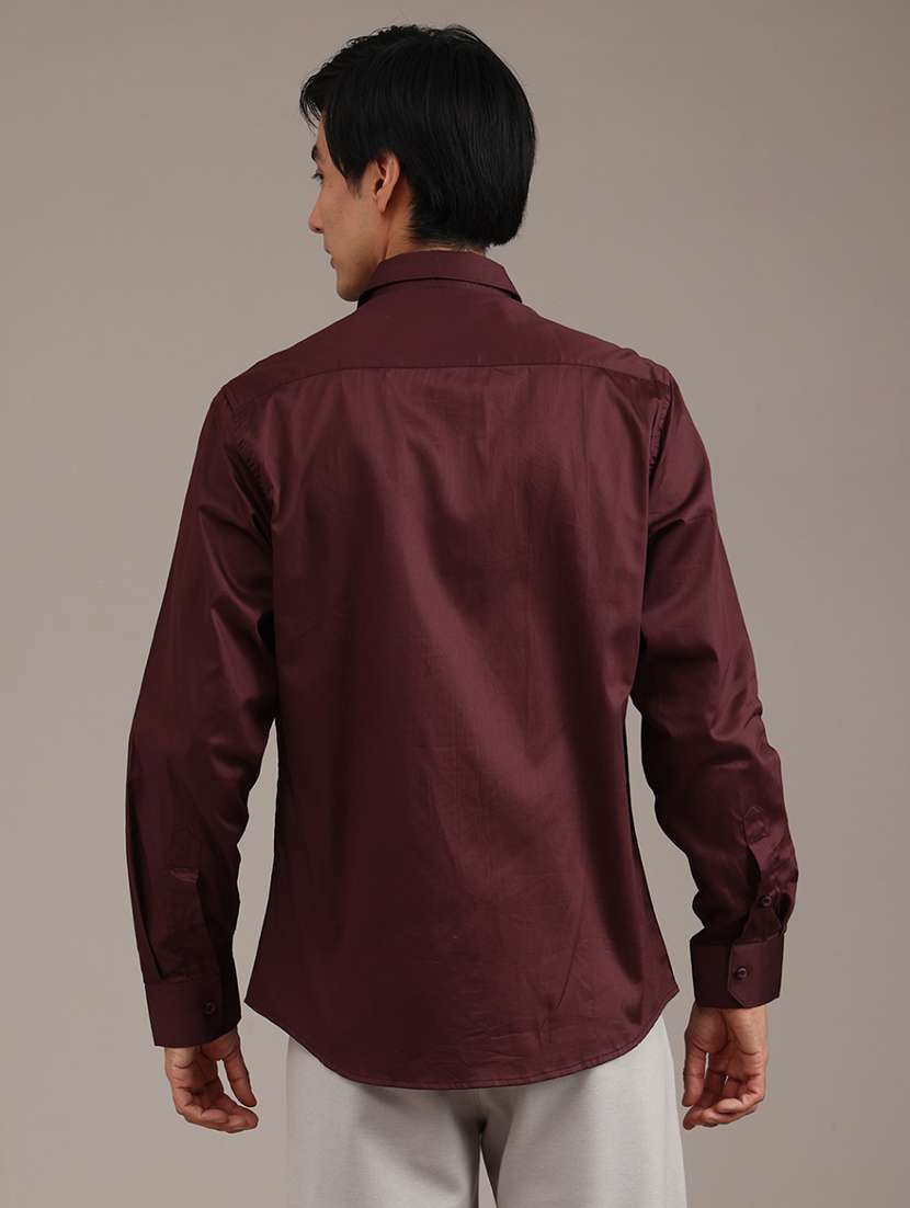 men solid long sleeve regular fit casual shirt - 21997640 -  Standard Image - 4