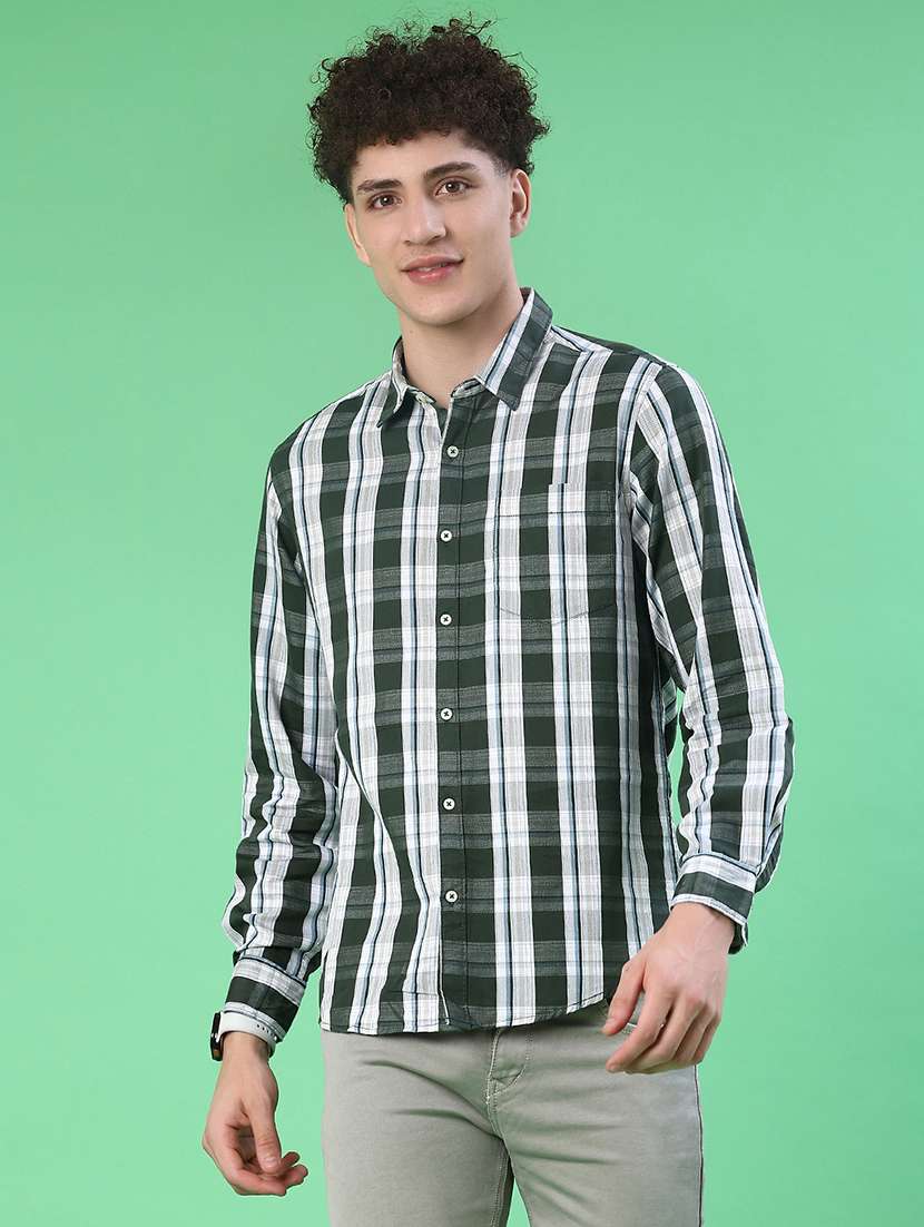 men checkered long sleeve regualr fit casual shirt - 21997671 -  Standard Image - 1