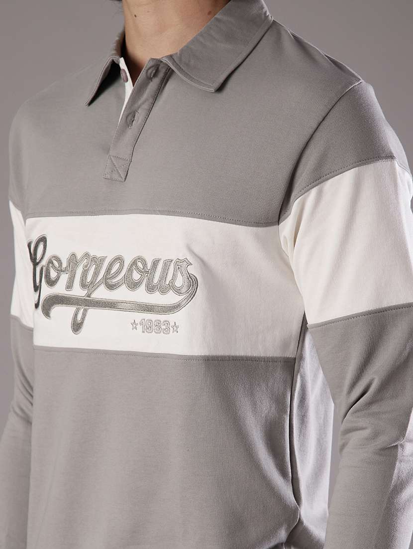 men chest print long sleeve slim fit t-shirt  - 21997680 -  Standard Image - 4