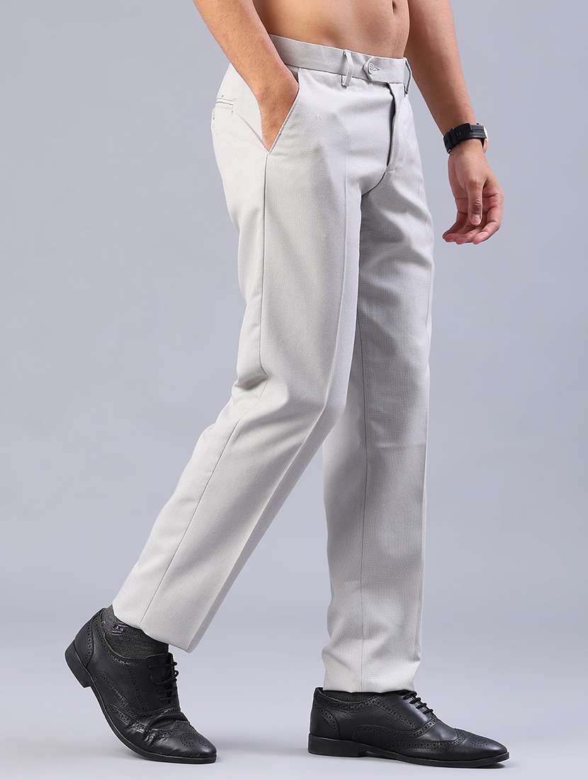 men solid mid rise flat front formal trouser - 21997693 -  Standard Image - 1