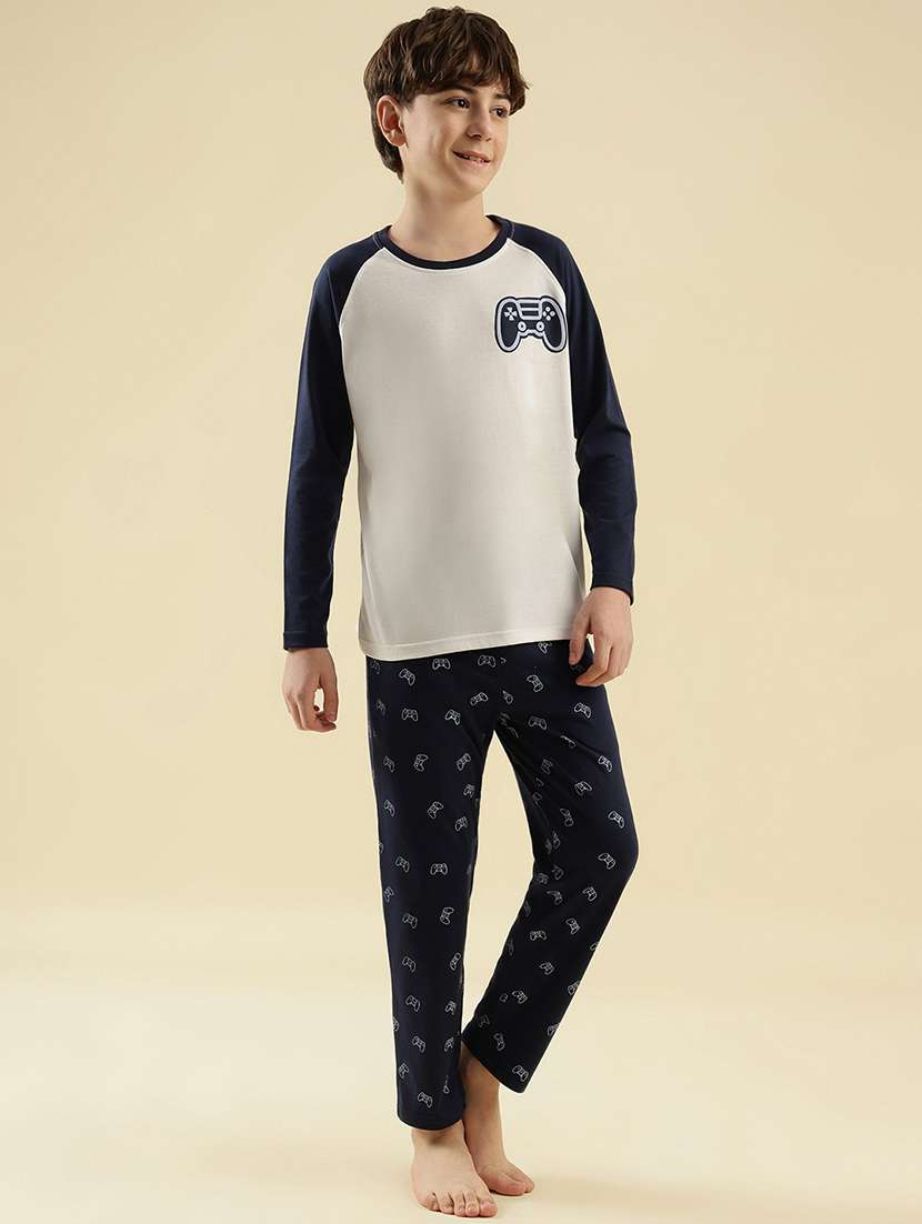 boys printed long sleeve nightwear pyjama set - 21997796 - Standard Image - 1