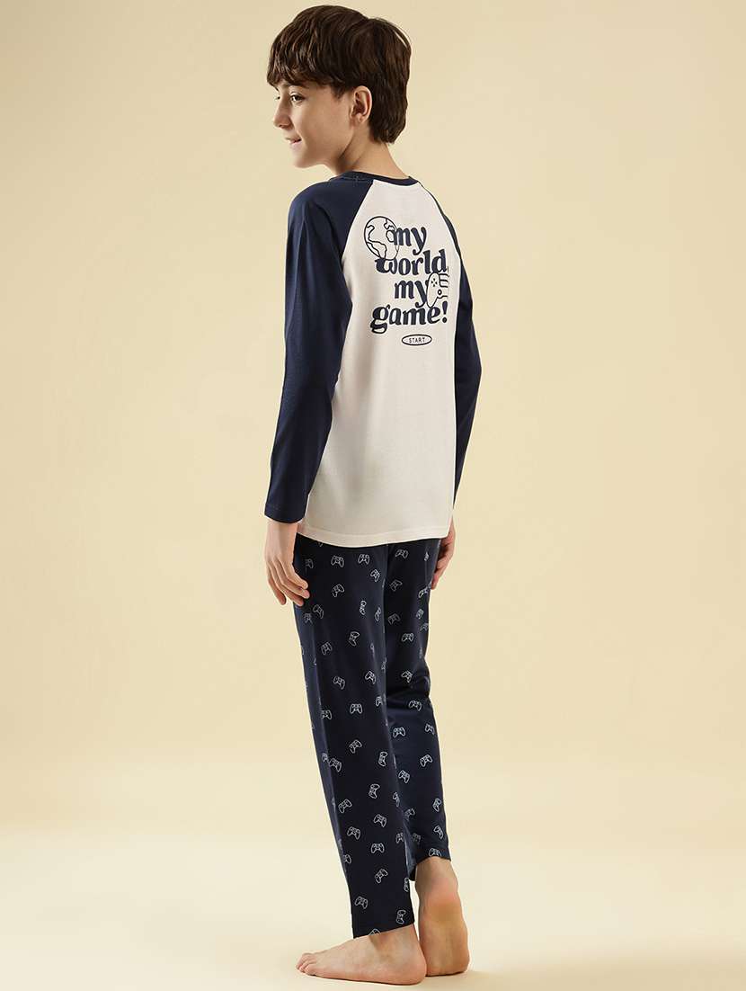 boys printed long sleeve nightwear pyjama set - 21997796 - Standard Image - 4