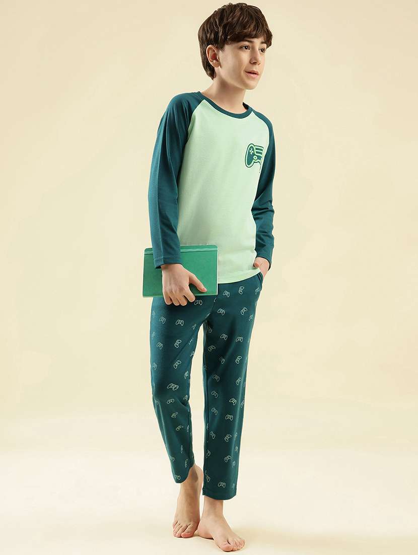boys printed long sleeve nightwear pyjama set - 21997797 -  Standard Image - 1