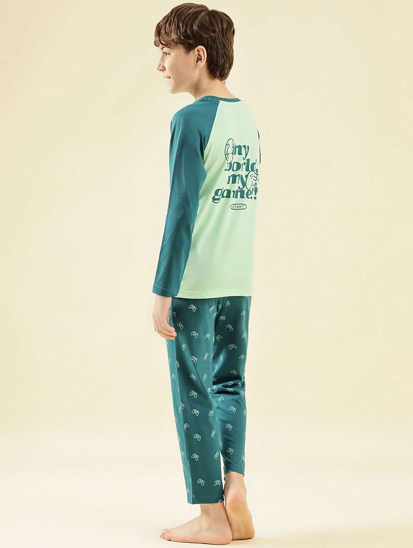boys printed long sleeve nightwear pyjama set - 21997797 -  Standard Image - 4
