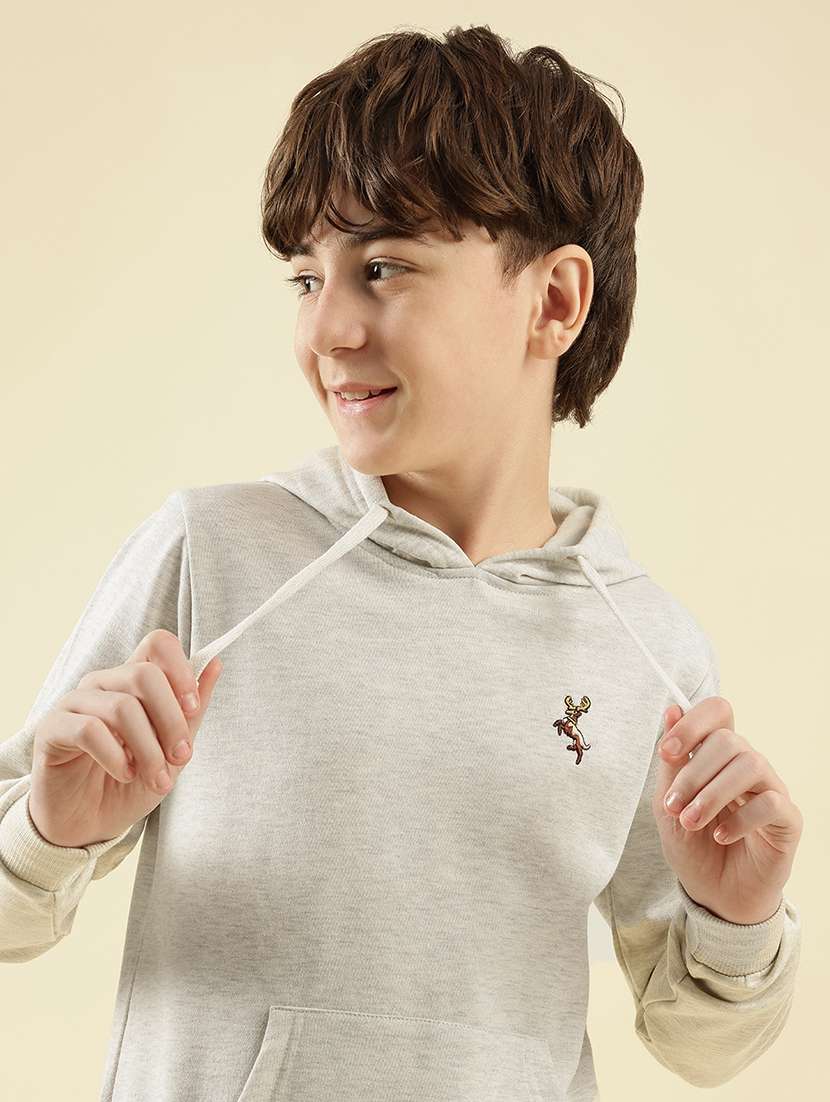 boys solid long sleeve hooded sweatshirt - 21997803 - Standard Image - 4