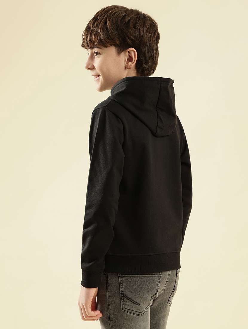 boys solid long sleeve hooded sweatshirt - 21997804 -  Standard Image - 4