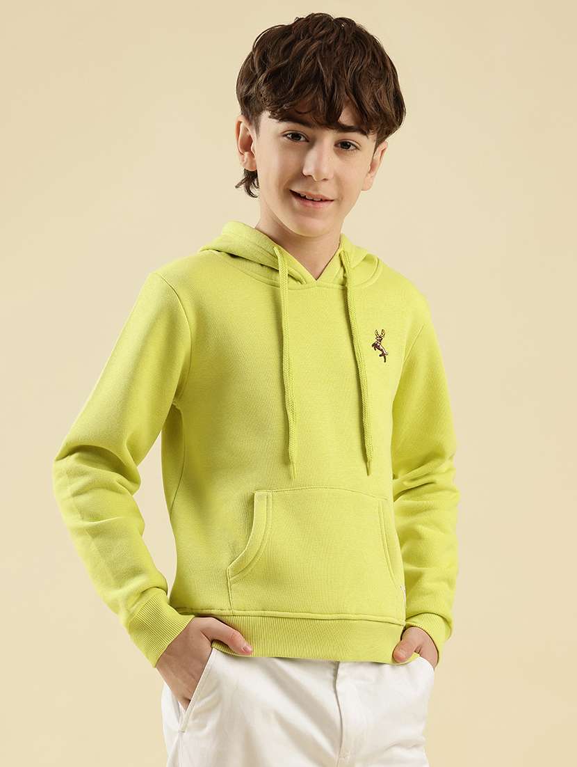 boys solid long sleeve hooded sweatshirt - 21997805 -  Standard Image - 1