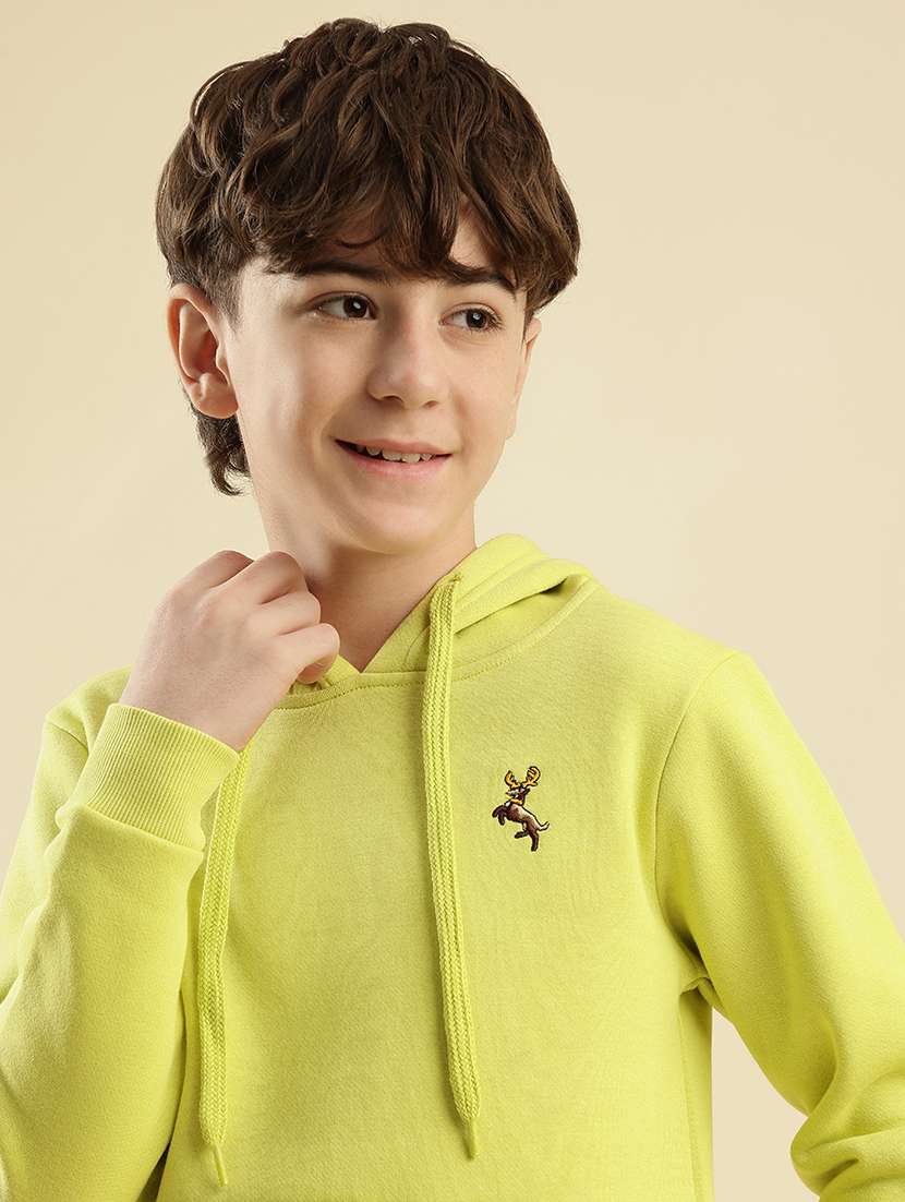 boys solid long sleeve hooded sweatshirt - 21997805 - Standard Image - 4