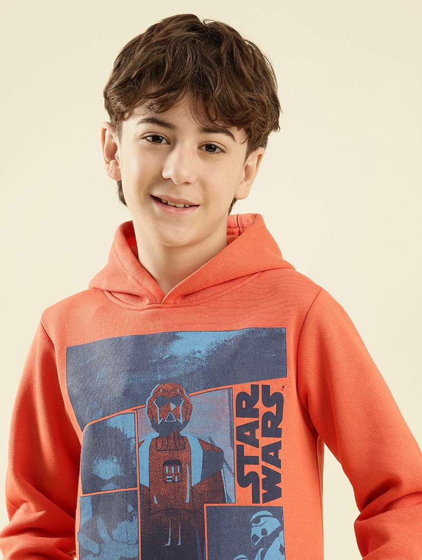 boys printed long sleeve hooded sweatshirt - 21997807 -  Standard Image - 1