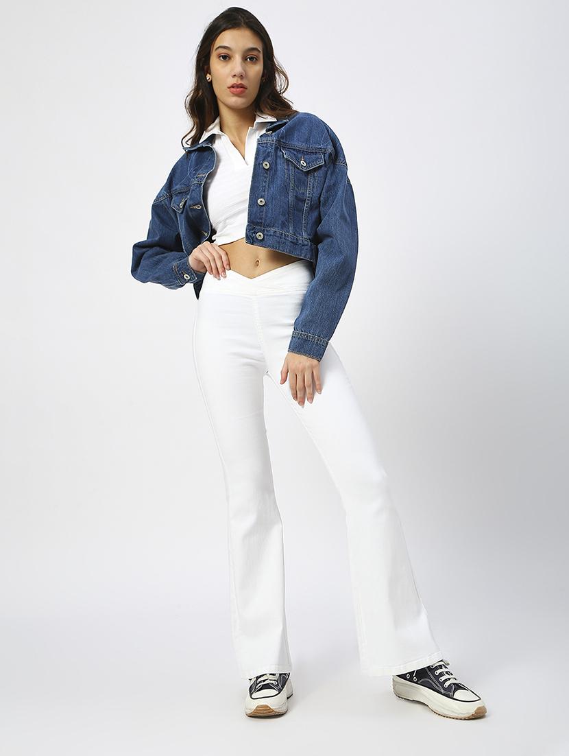 women solid high rise bootcut jean - 21997891 - Standard Image - 6