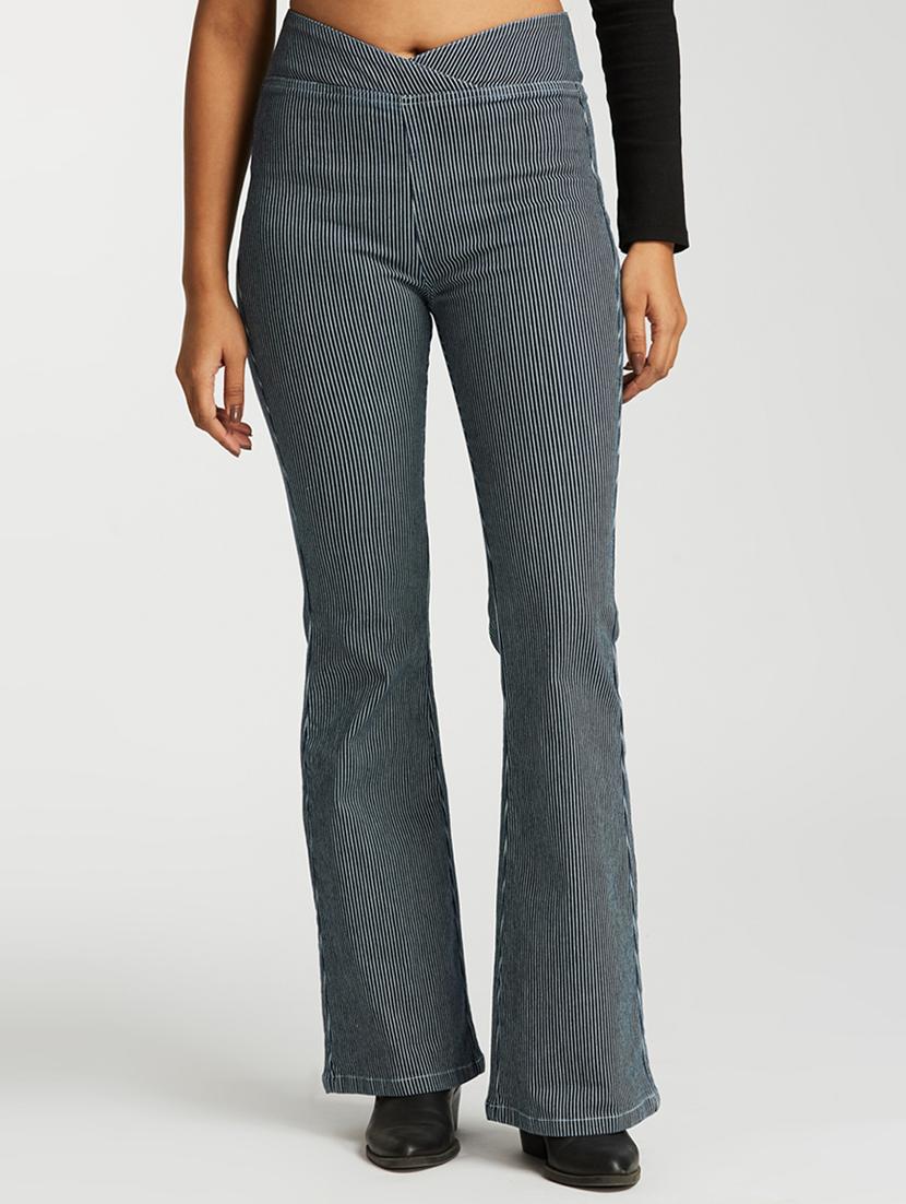 women striped high rise bootcut jegging - 21997892 - Zoom Image - 0