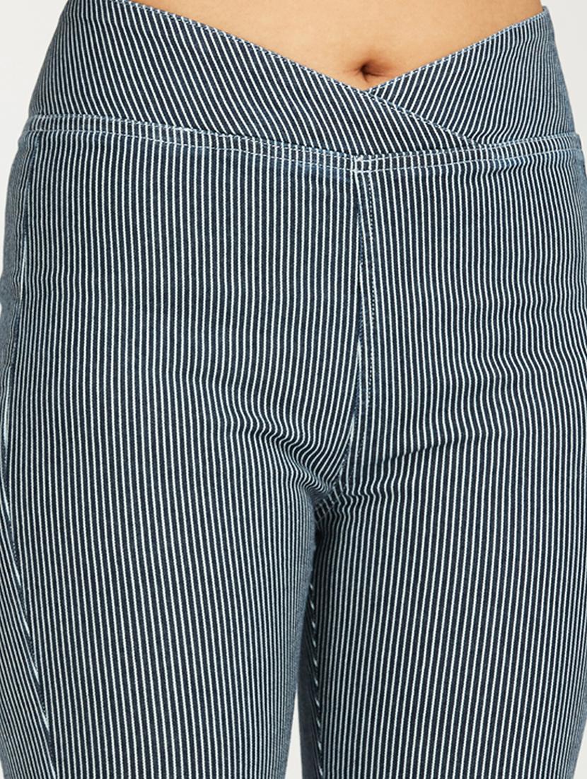 women striped high rise bootcut jegging - 21997892 - Standard Image - 6