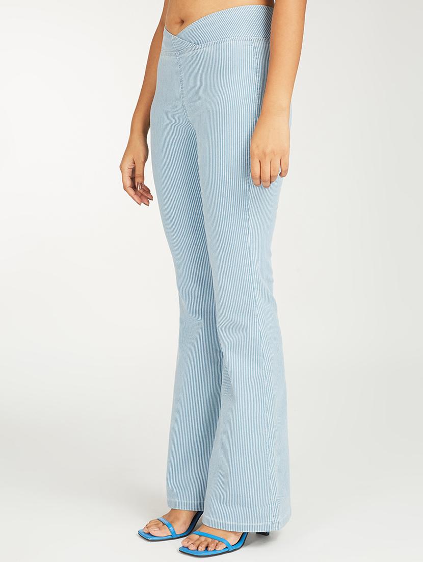 women striped mid rise bootcut jegging - 21997893 - Standard Image - 1