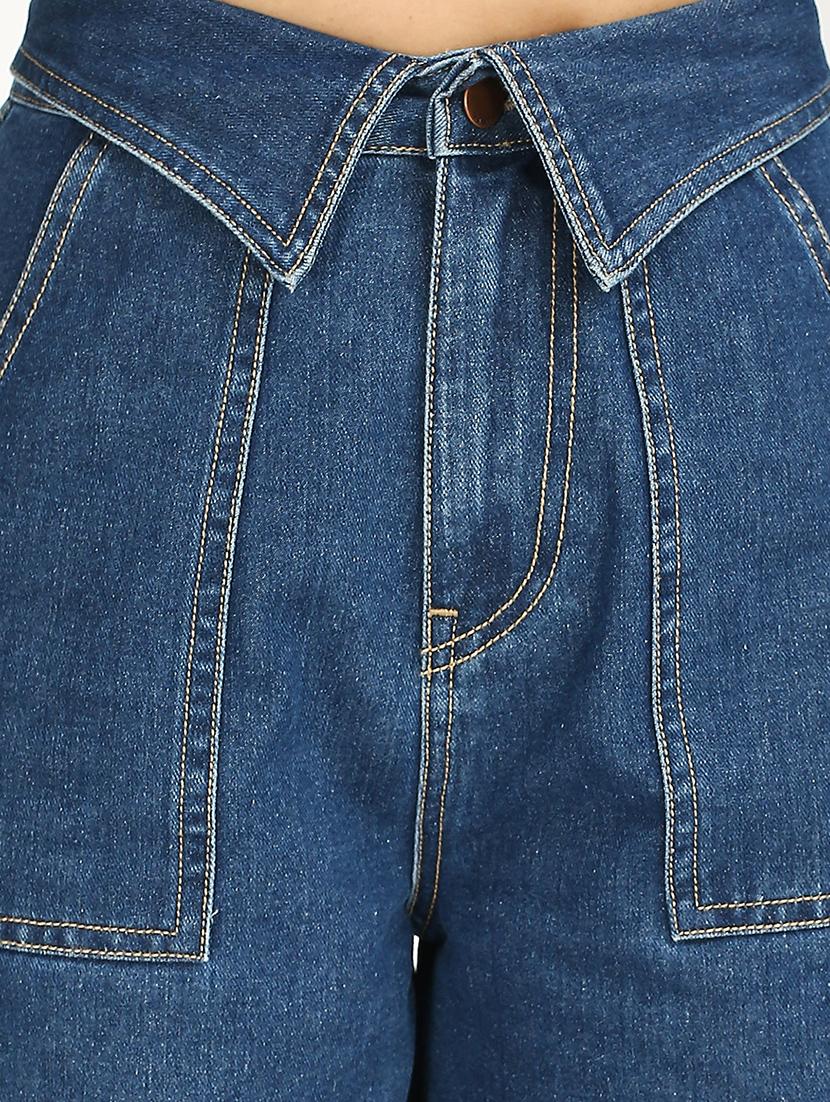 women solid high rise wide leg jean - 21997899 - Standard Image - 4