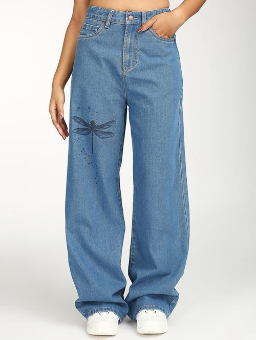 women solid high rise baggy jean - 21997900 -  Standard Image - 0