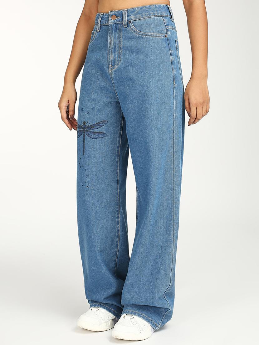 women solid high rise baggy jean - 21997900 -  Standard Image - 1