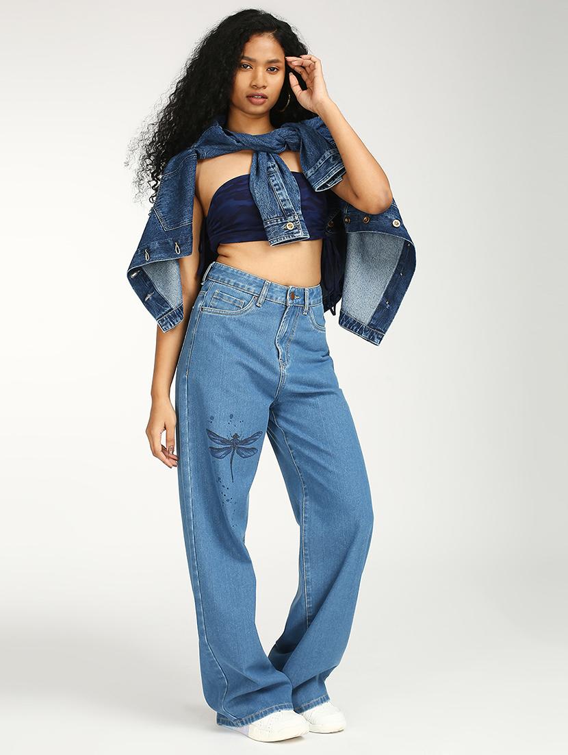 women solid high rise baggy jean - 21997900 - Standard Image - 4
