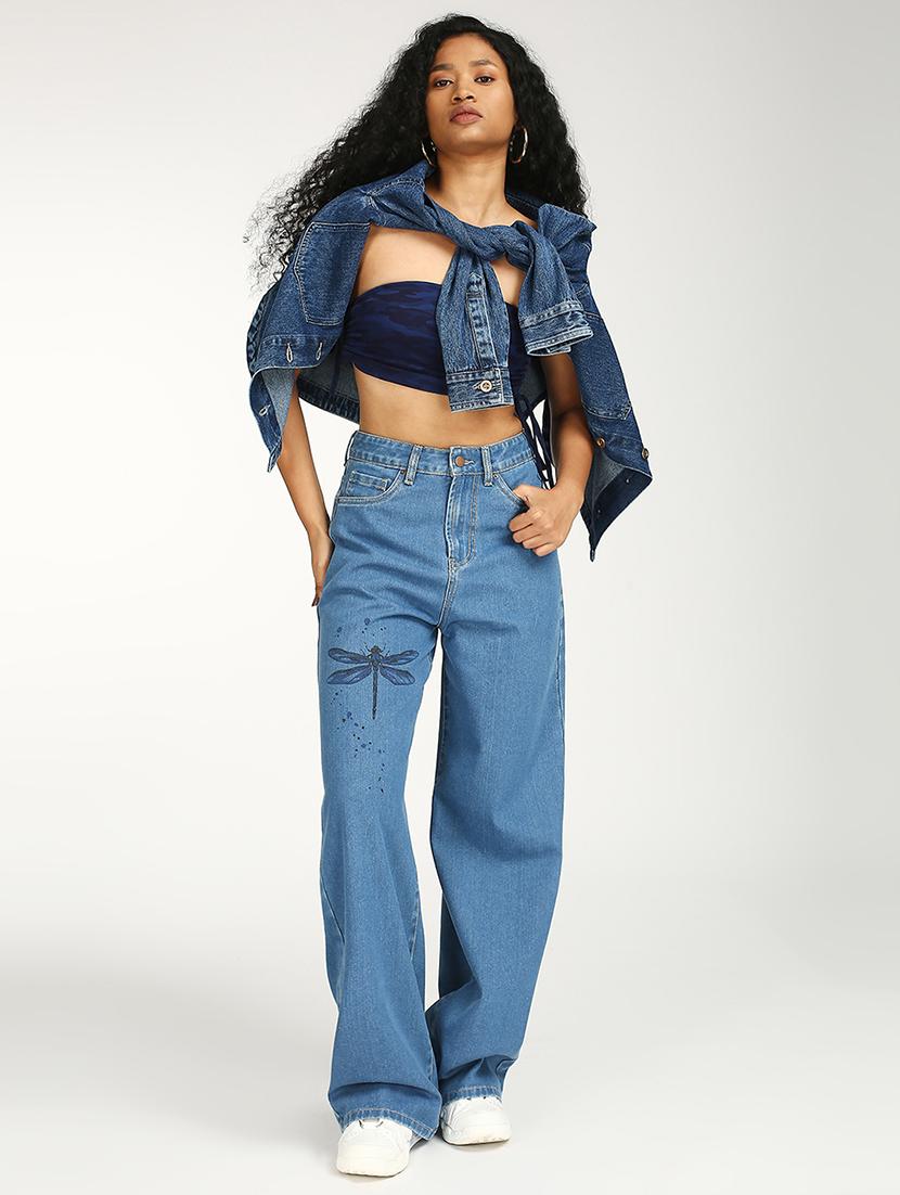 women solid high rise baggy jean - 21997900 - Standard Image - 6