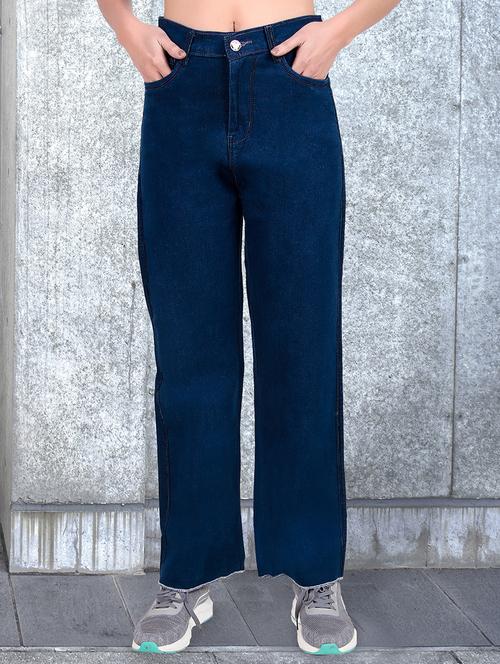 women solid mid rise straight fit jean - 21997908 -  Standard Image - 0
