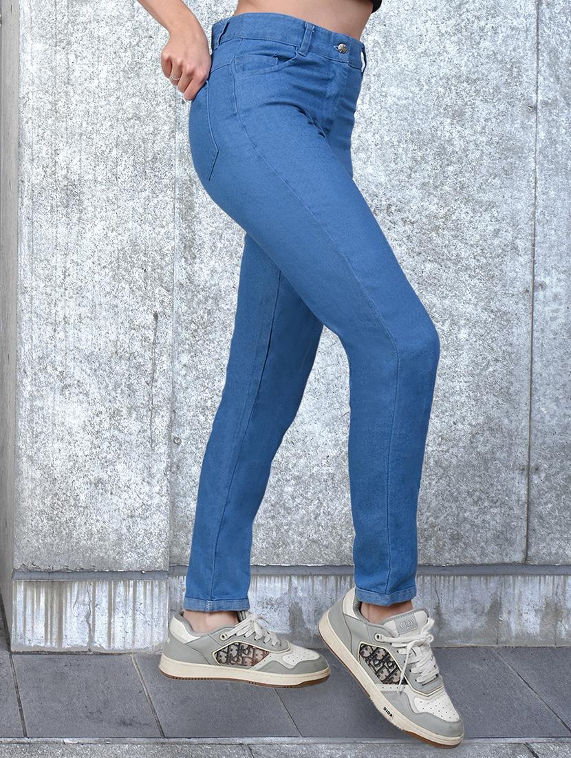 women solid high rise slim fit jean - 21997922 - Standard Image - 1