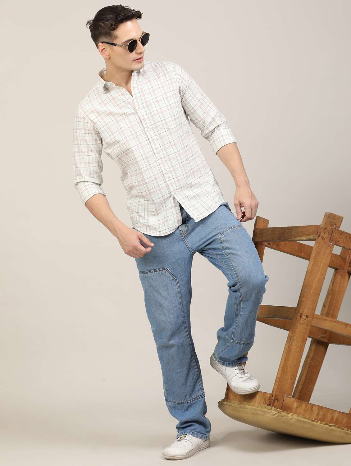 men checkered long sleeve regular fit casual shirt - 21997930 -  Standard Image - 6