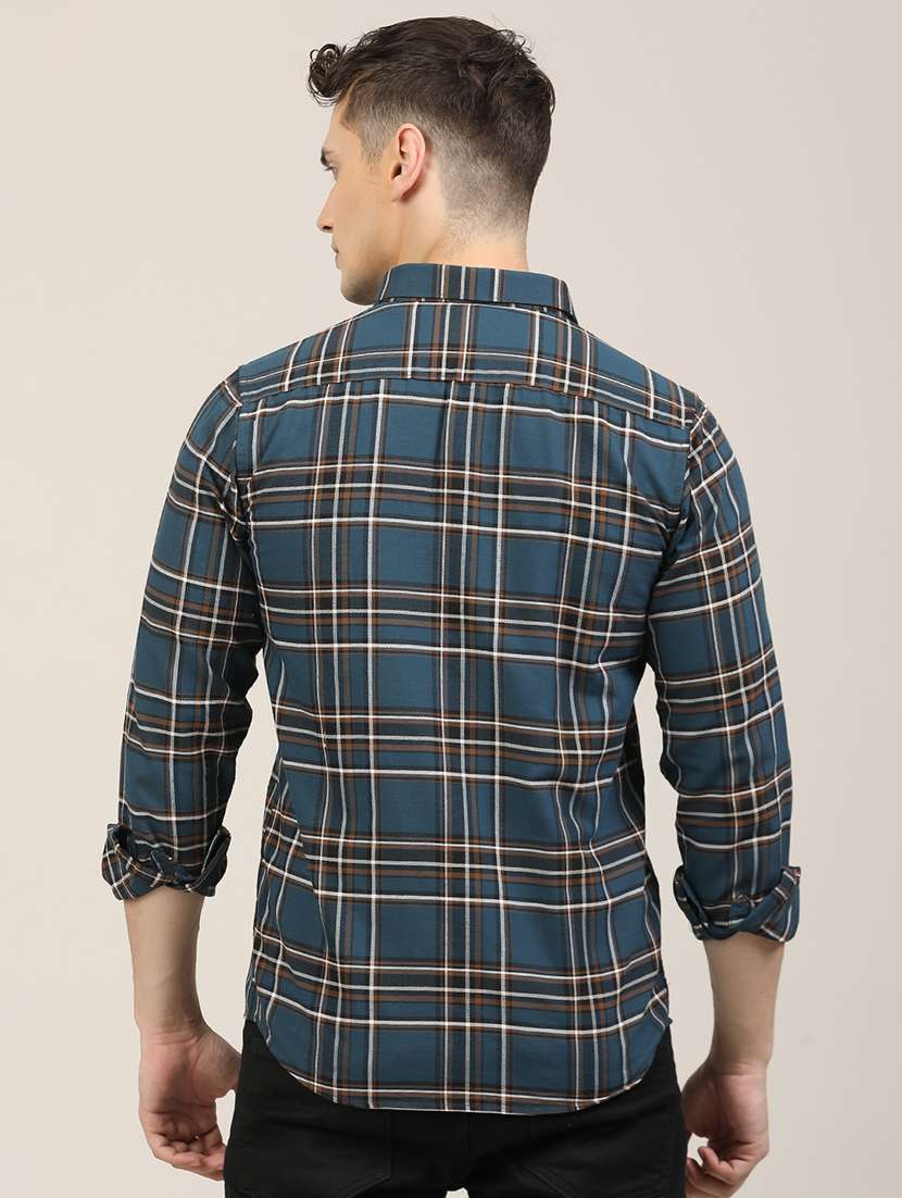 men checkered long sleeve regular fit casual shirt - 21997932 -  Standard Image - 4