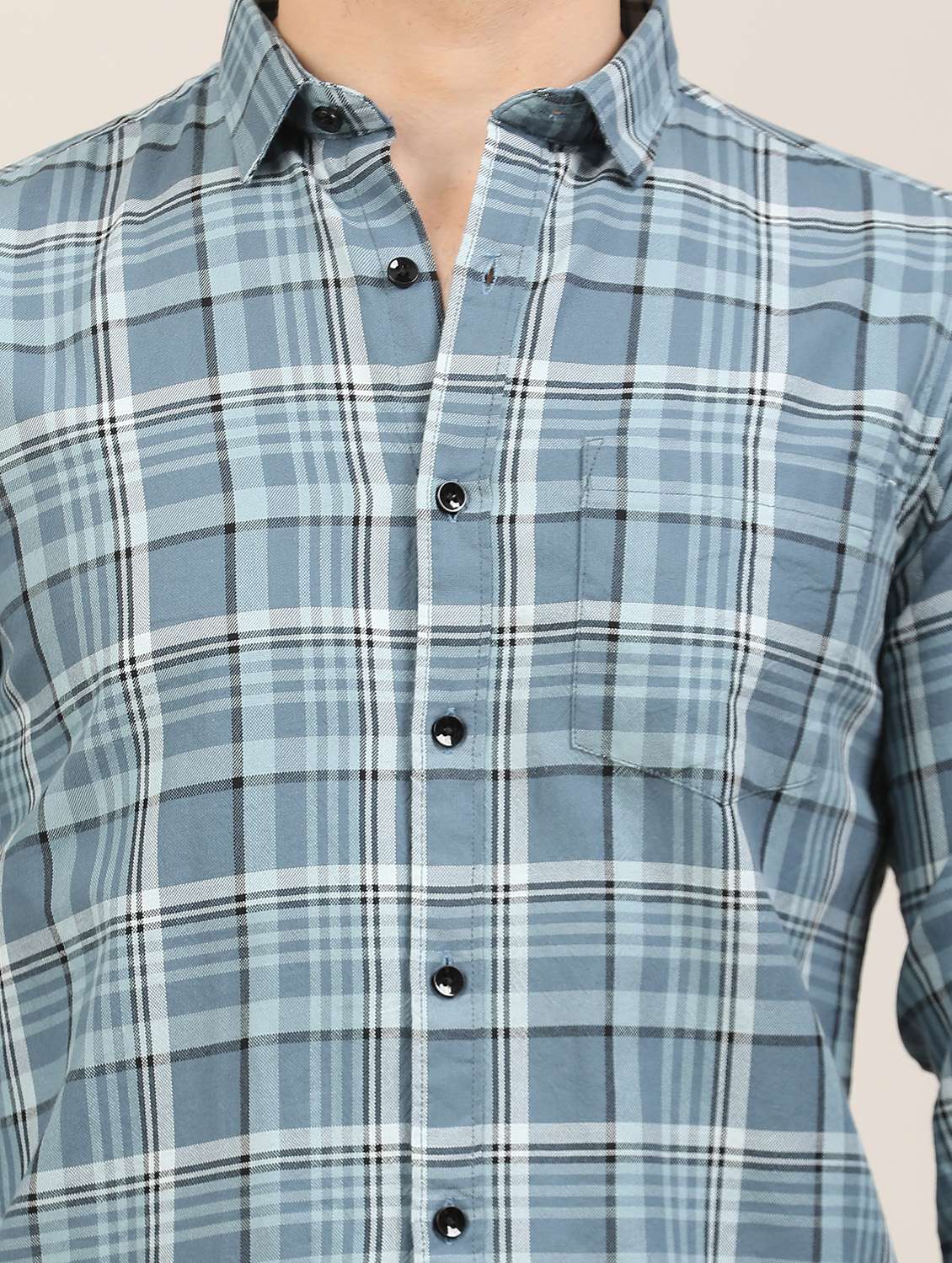 men checkered long sleeve regular fit casual shirt - 21997937 -  Standard Image - 6