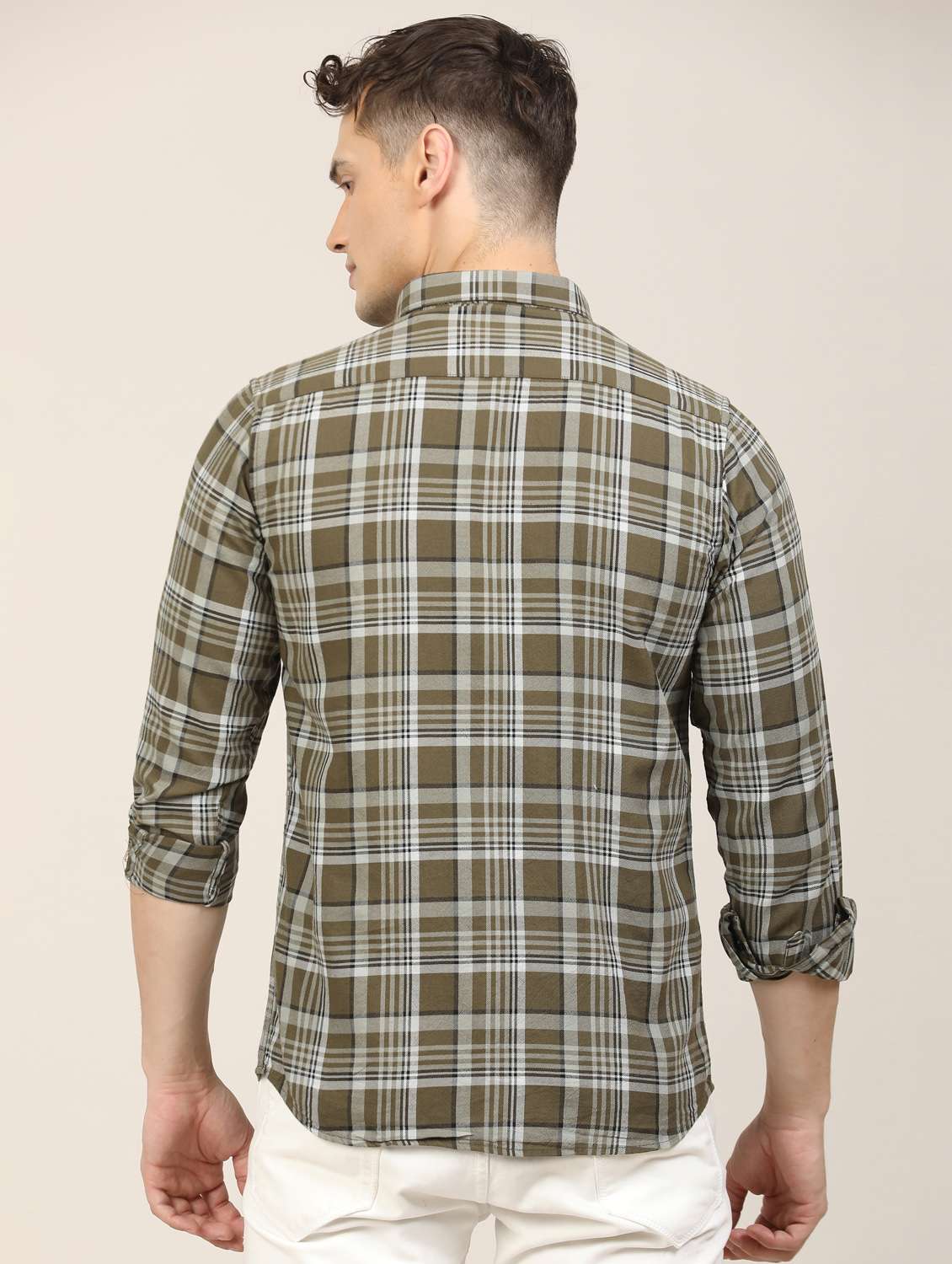 men checkered long sleeve regular fit casual shirt - 21997941 -  Standard Image - 4