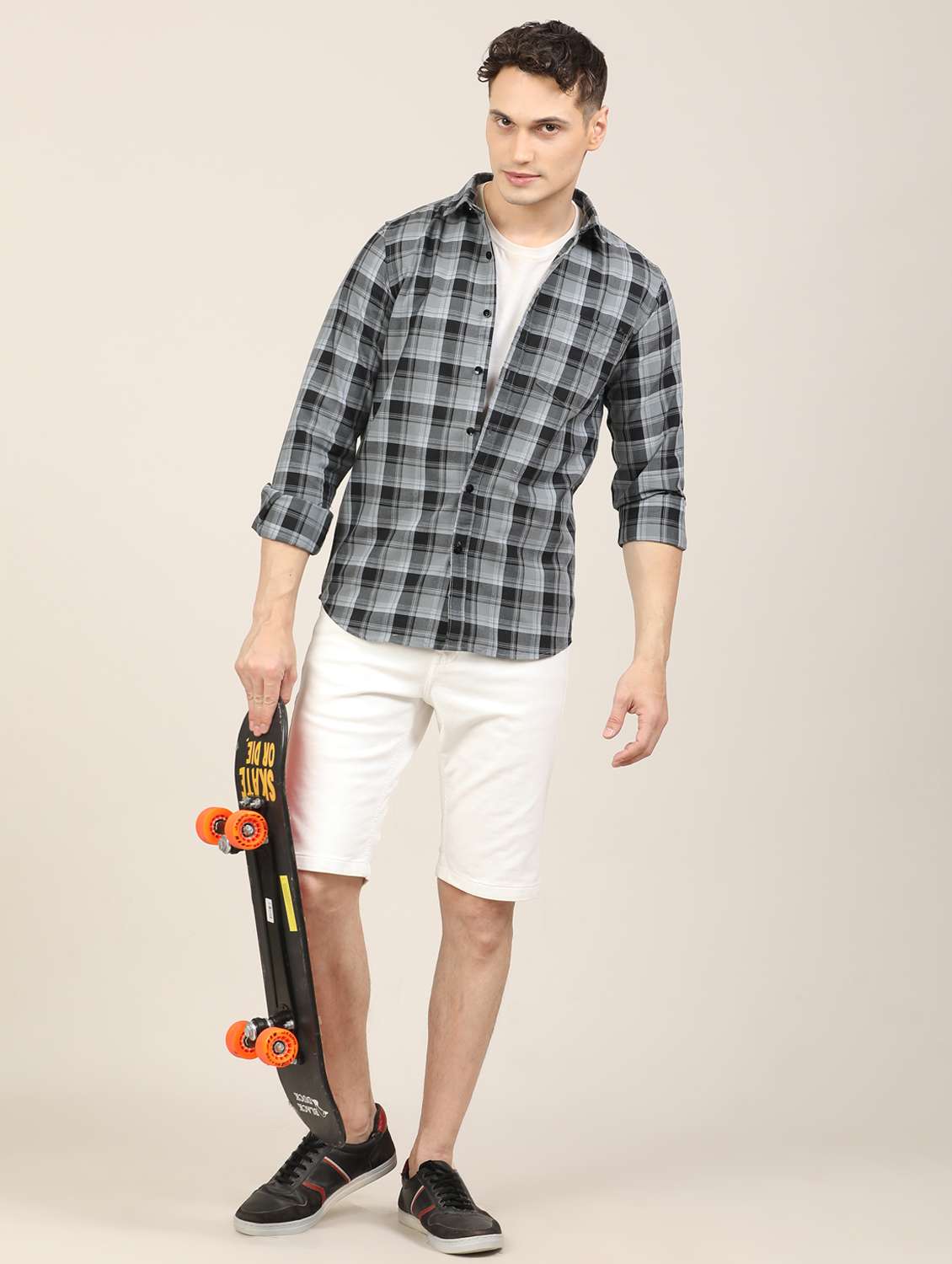 men checkered long sleeve regular fit casual shirt - 21997942 -  Standard Image - 6