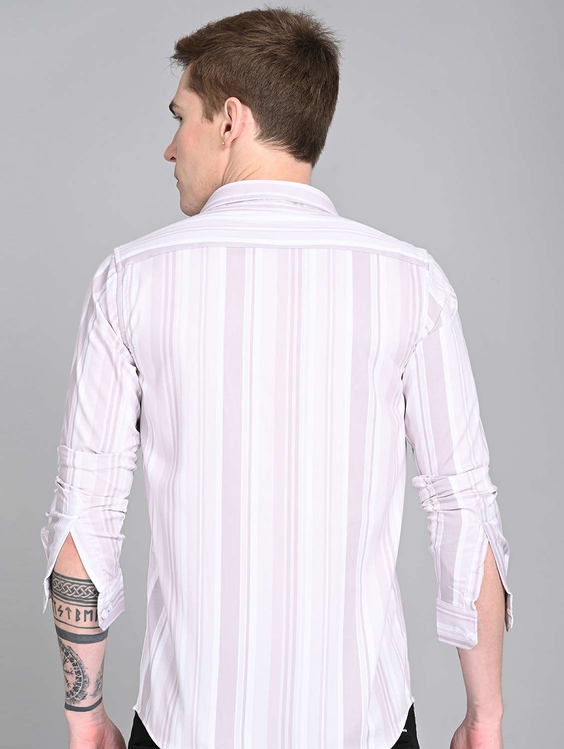 men striped long sleeve regular fit casual shirt - 21997963 -  Standard Image - 1